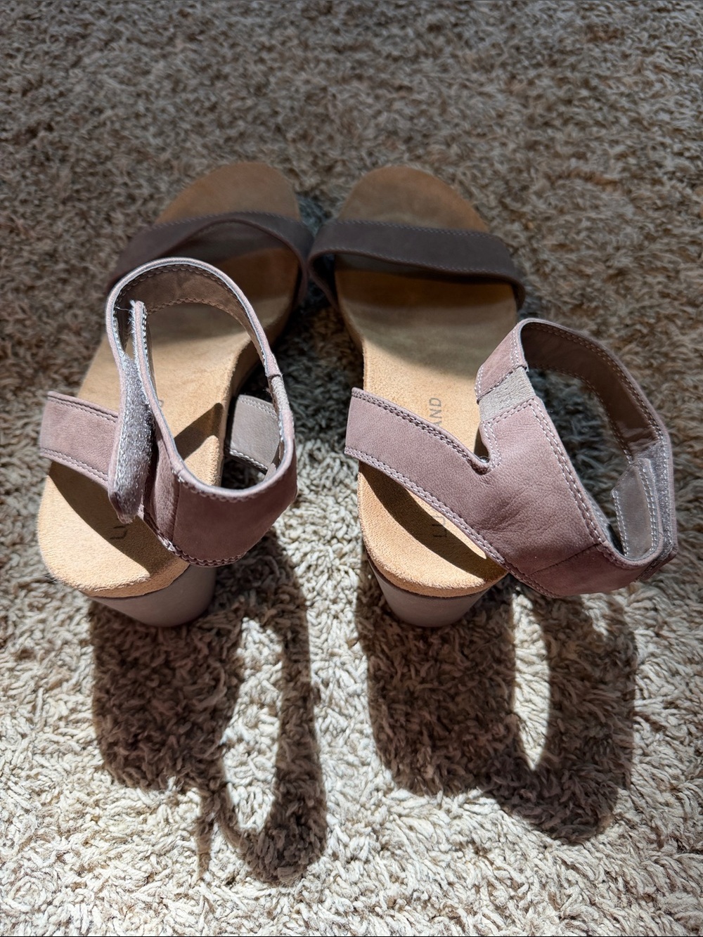 Lucky Brand Women's Taupe Suede Ankle Strap Sandals